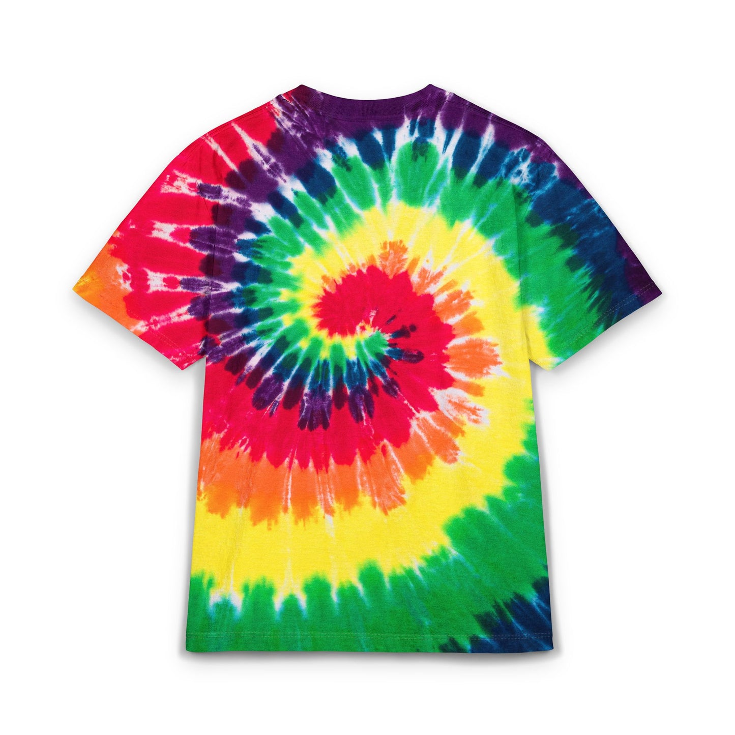 Tie-Dye Spiral T-Shirt — Embroidered "Good Vibes" Oversized Tee