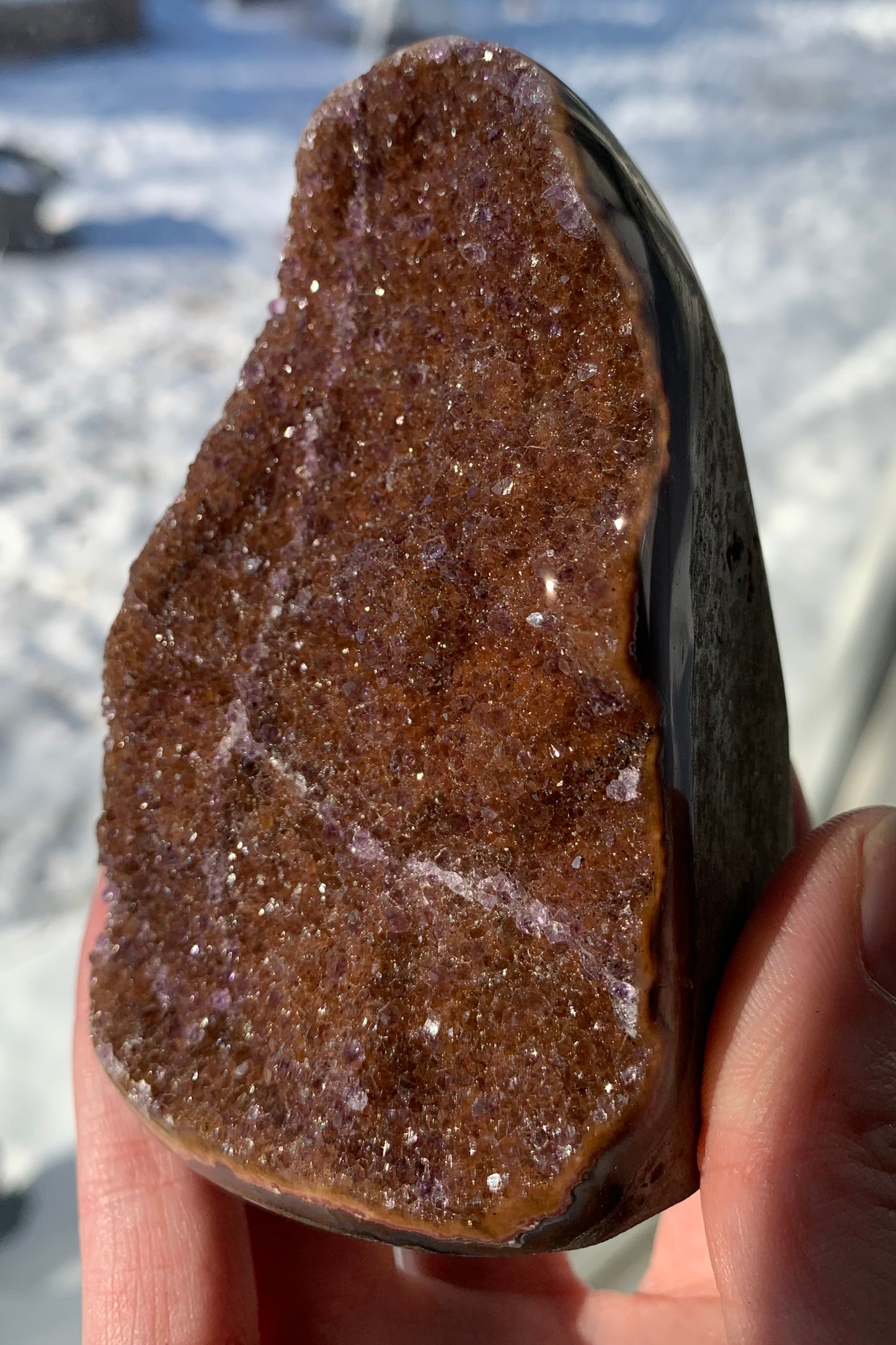 Rare self standing “rainbow” Amethyst