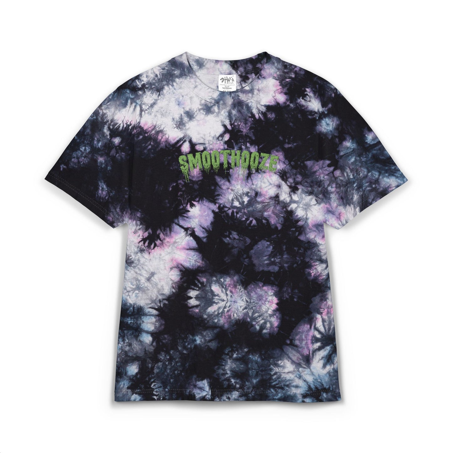 Tie-Dye Spiral T-Shirt — Embroidered "Good Vibes" Oversized Tee