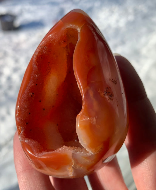 Carnelian Agate druzy geode