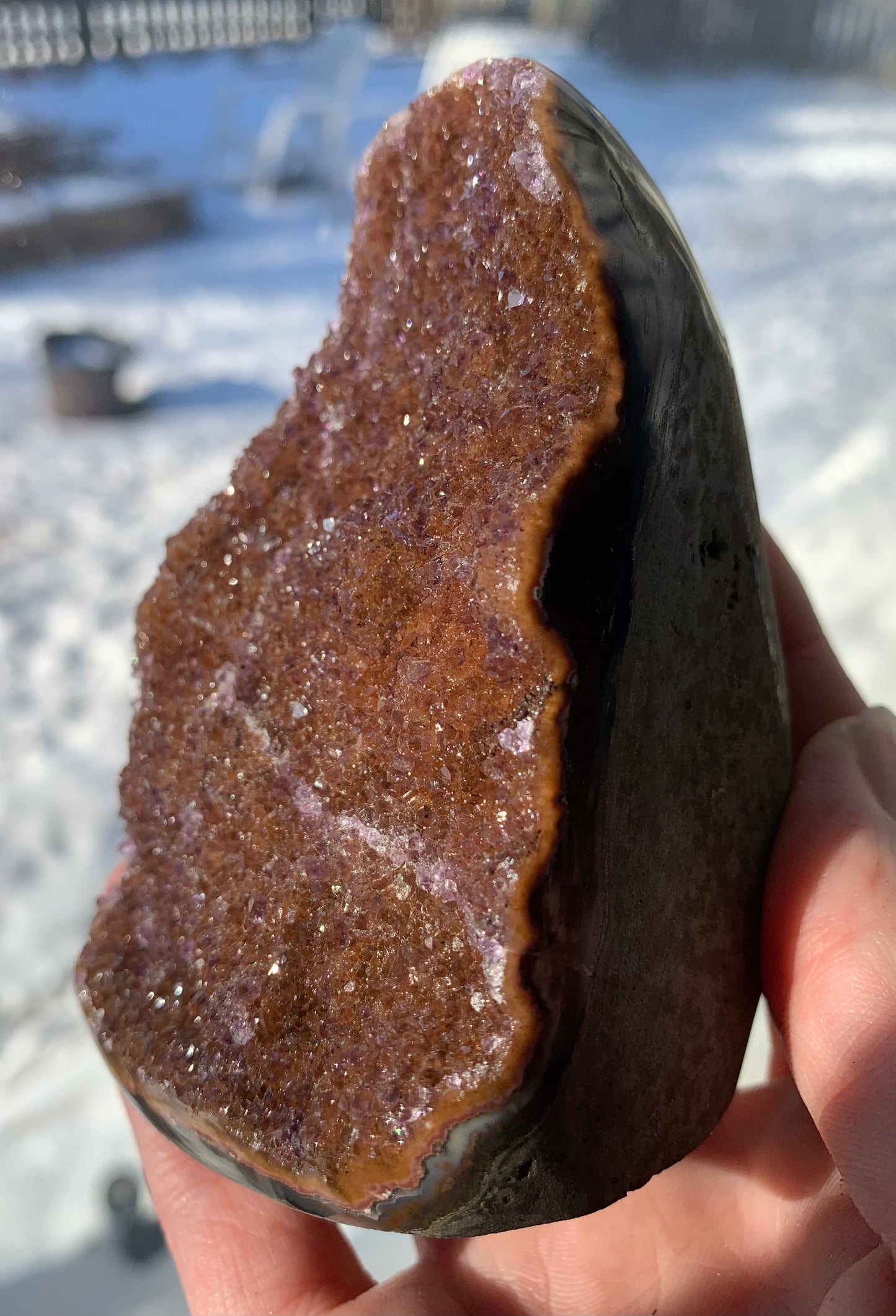 Rare self standing “rainbow” Amethyst