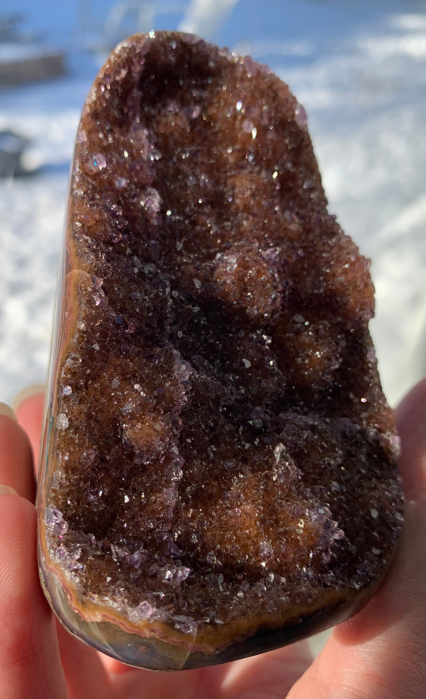 Rare self standing “rainbow” Amethyst