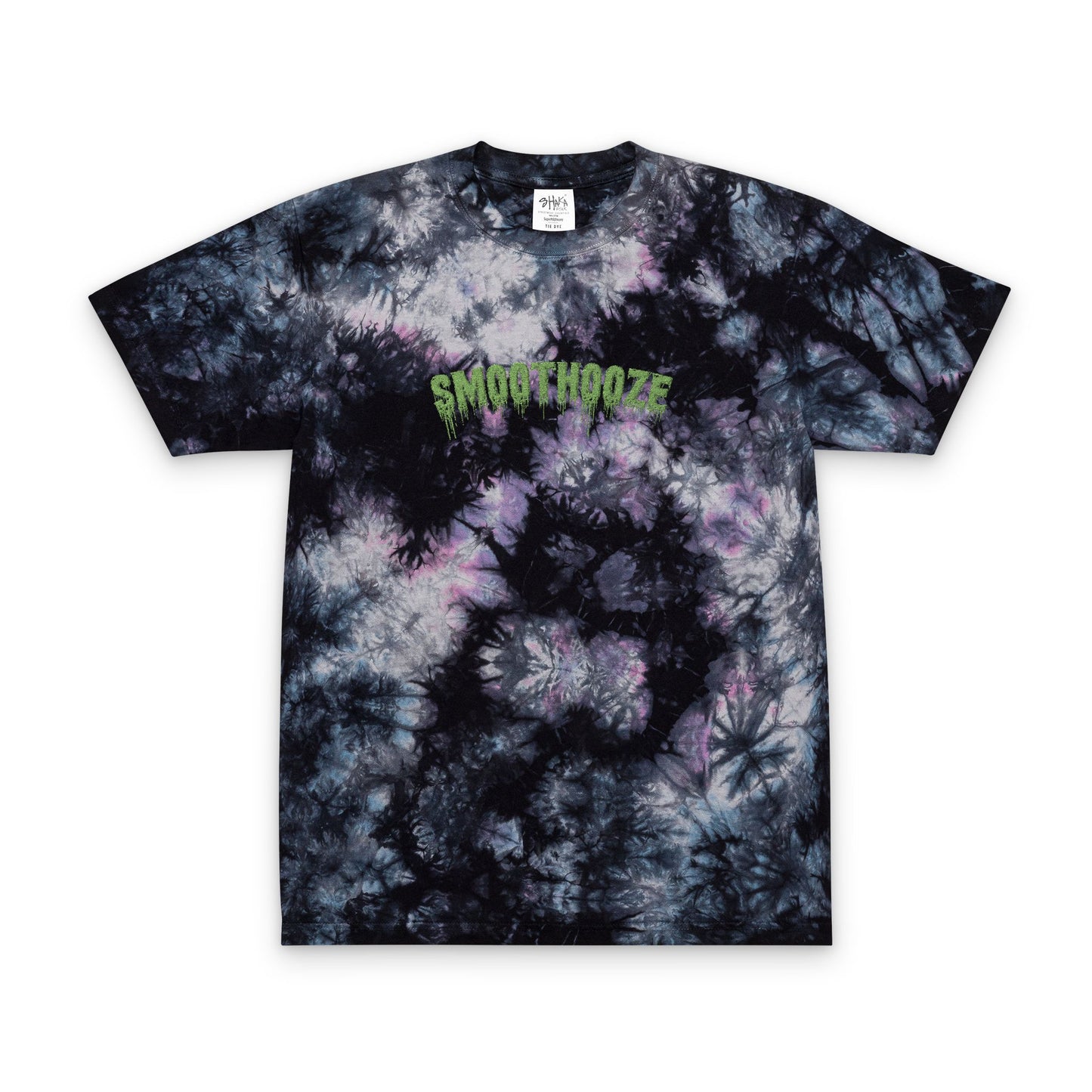 Tie-Dye Spiral T-Shirt — Embroidered "Good Vibes" Oversized Tee