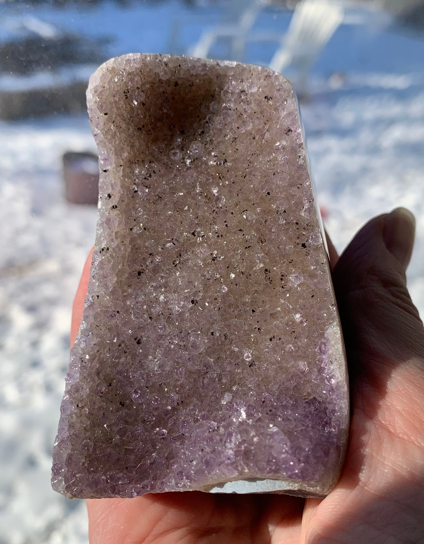 Self Standing Amethyst with Banded Agate