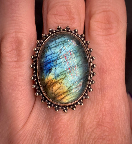 Labradorite Ring Sz 10