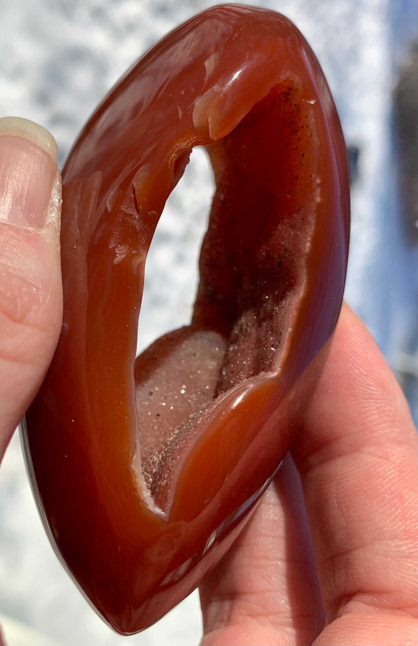 Druzy Carnelian Agate Geode